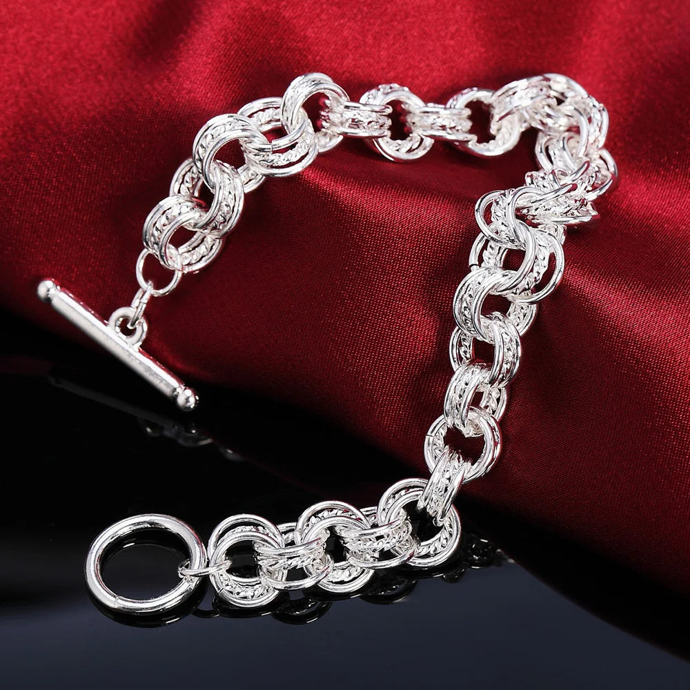Fashion bracelet 925 Sterling Silverr Link Chain Europe Style Jewelry For Women Charm Bracelets Wedding Jewelry Christmas