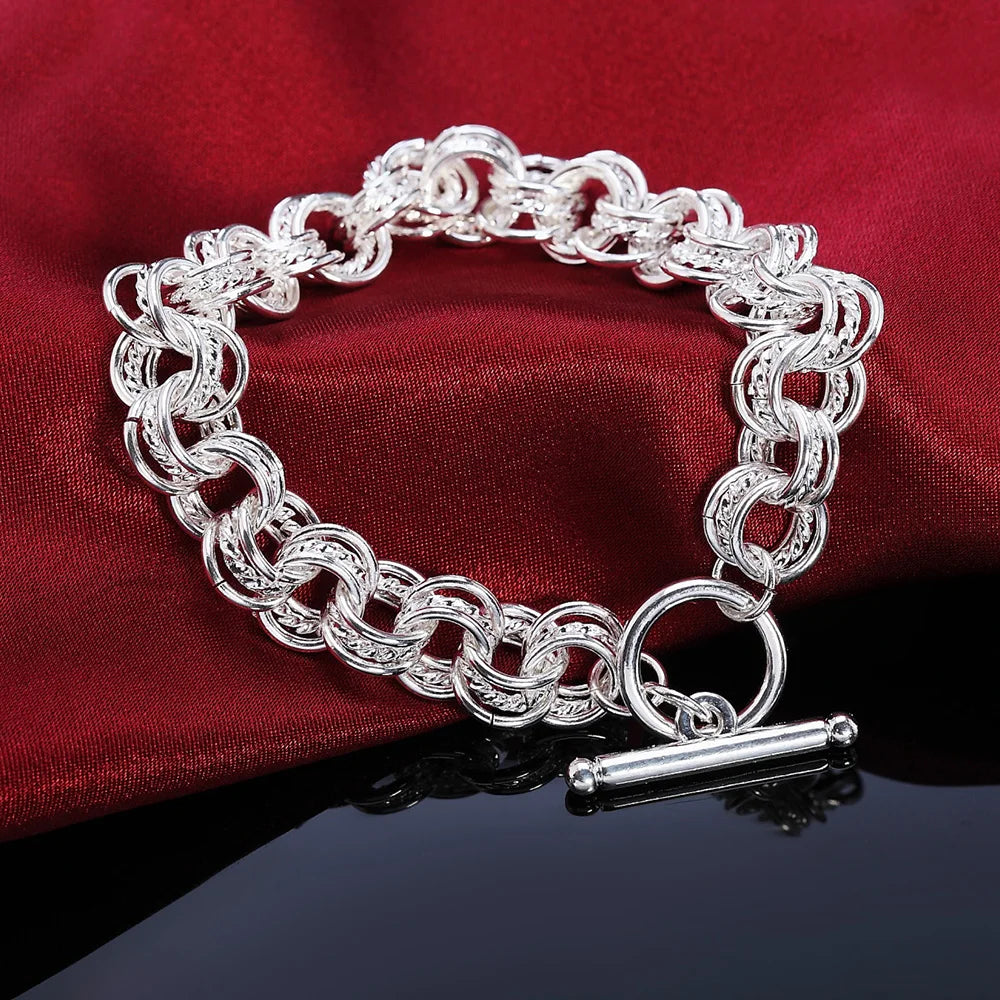 Fashion bracelet 925 Sterling Silverr Link Chain Europe Style Jewelry For Women Charm Bracelets Wedding Jewelry Christmas