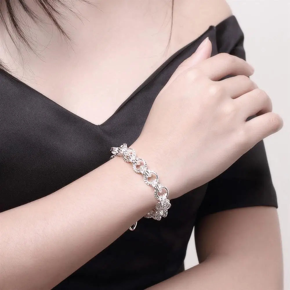Fashion bracelet 925 Sterling Silverr Link Chain Europe Style Jewelry For Women Charm Bracelets Wedding Jewelry Christmas